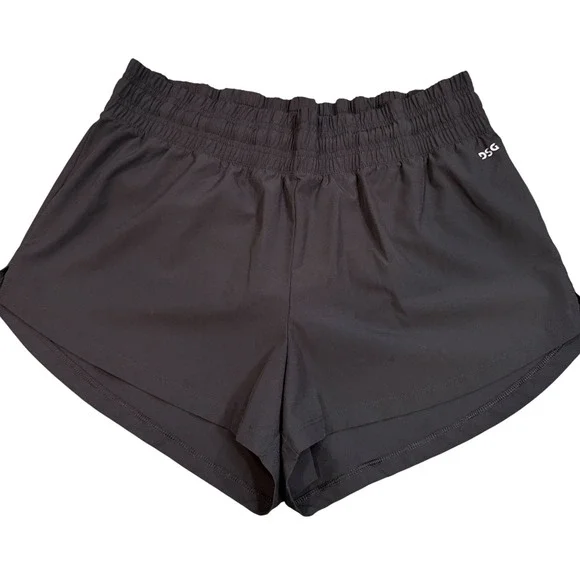 DSG Women's Athletic Shorts Black Elastic Waist L Running Workout Gym - Picture 1 of 3